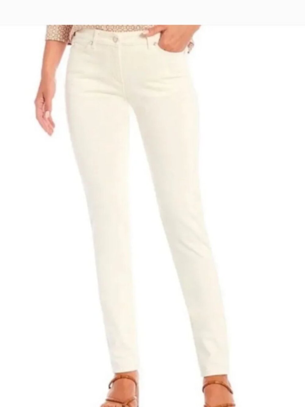 J. McLaughlin Egret White Casual velvet Watson Pants Size 6